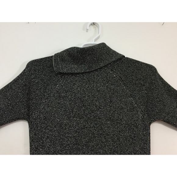 (N5) Y2K Calvin Klein Womens Sweater Dress Size M Metallic Fold Zip Cocktail - Picture 6 of 7